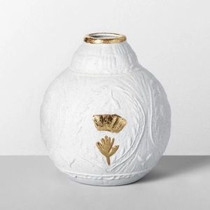 Opalhouse Decorative White / Gold Stoneware Vase